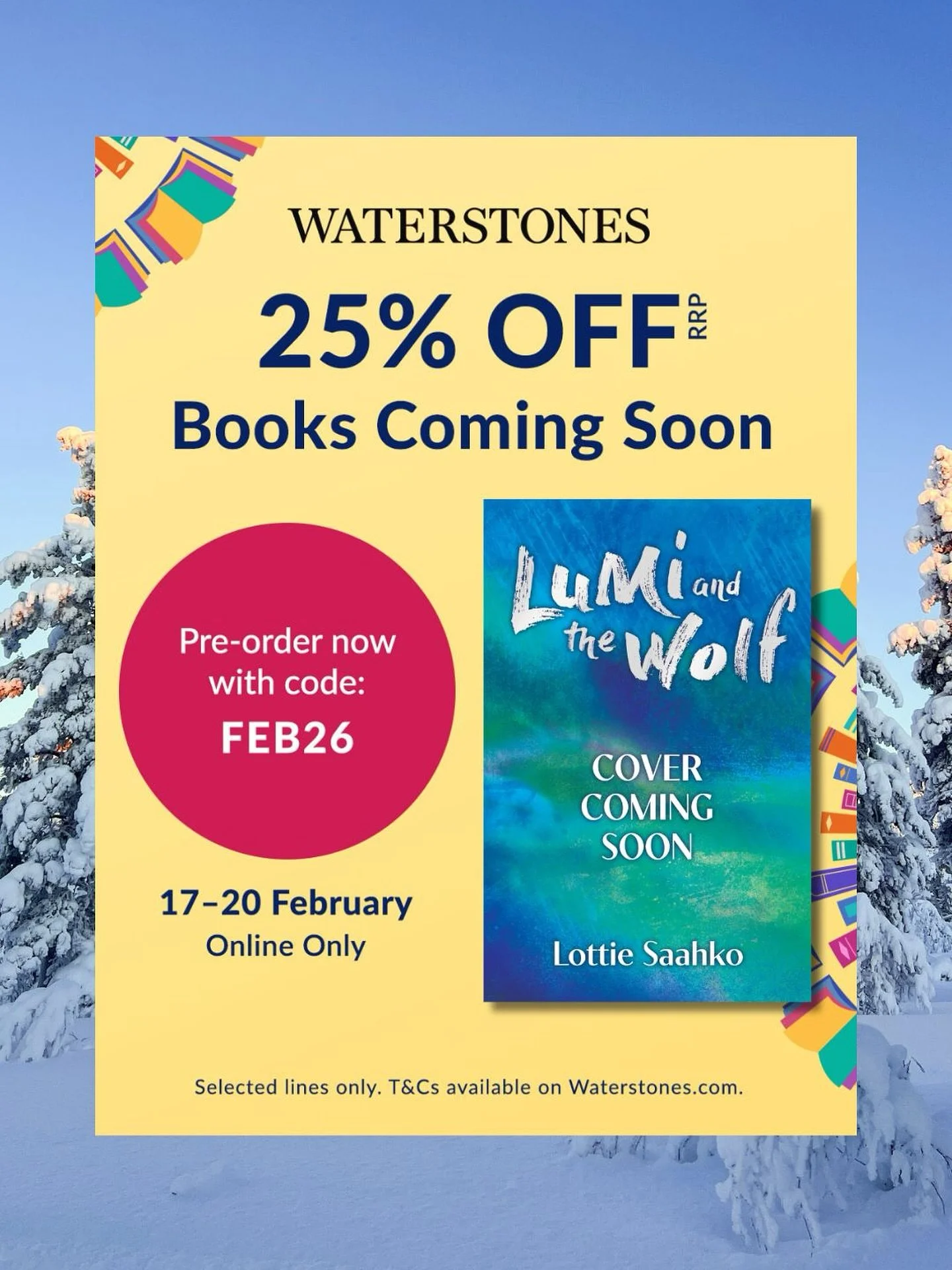Preorder news! Lumi and the Wolf is currently 25% off to pre-order at Waterstones! Enter FEB26 at checkout to receive the discount.

Link to the&nbsp;@waterstones&nbsp;website on my story and on my homepage!

It is so exciting to be able to share thi