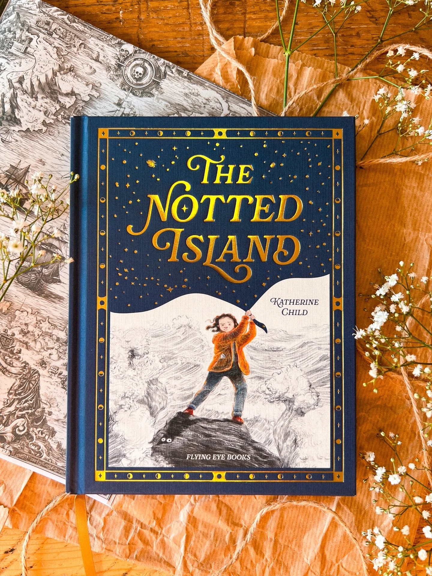 Reading next: The Notted Island. ✨ 
I&rsquo;ve been drawn to this book because of the gorgeous gold-foiled package and the illustrations of course. It is a story about a world that&rsquo;s lost all its colour, and the journey of bringing it back with