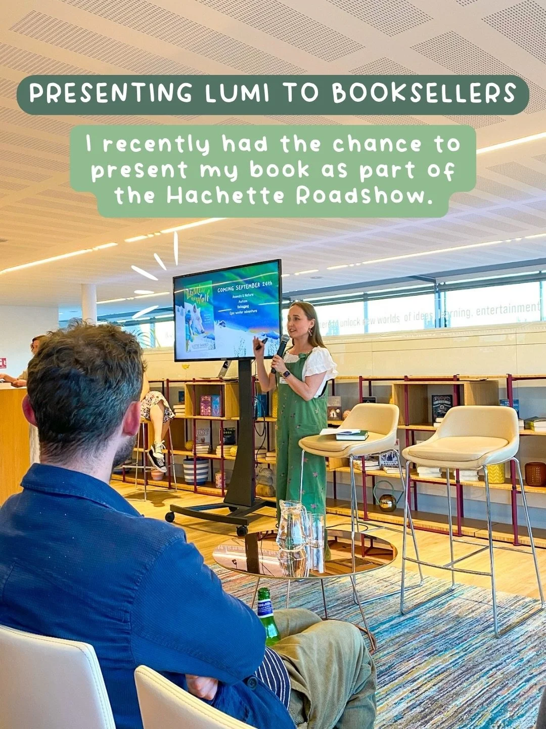 What an opportunity! Last week eight Hachette authors, including @melgiedroyc, Tom Allen @tomindeed and Candice Carty-Williams @candicec_w got to present their books to nearly a hundred Waterstones booksellers&hellip;. and I was one of them! 😱 I ado