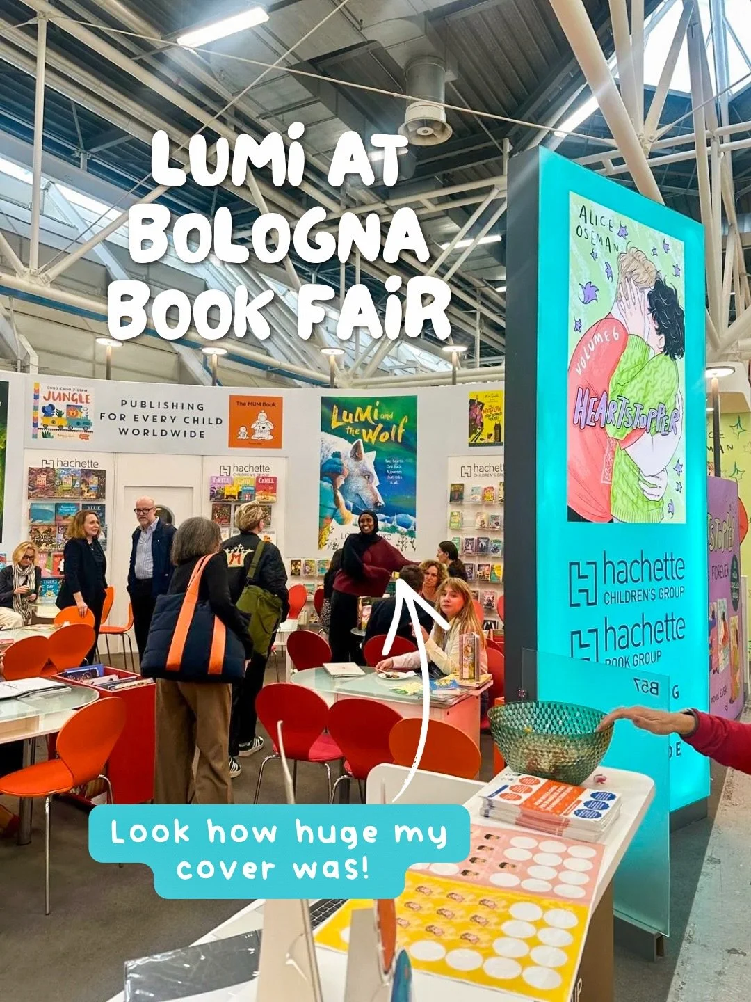 Bologna bookfair was a few weeks ago but I just received these pictures 😍 How exciting?! Bologna is one of the three most important fairs for selling foreign rights. I hope I&rsquo;ll have news to share soon&hellip; 😋🤞 #lumiandthewolf #bolognabook