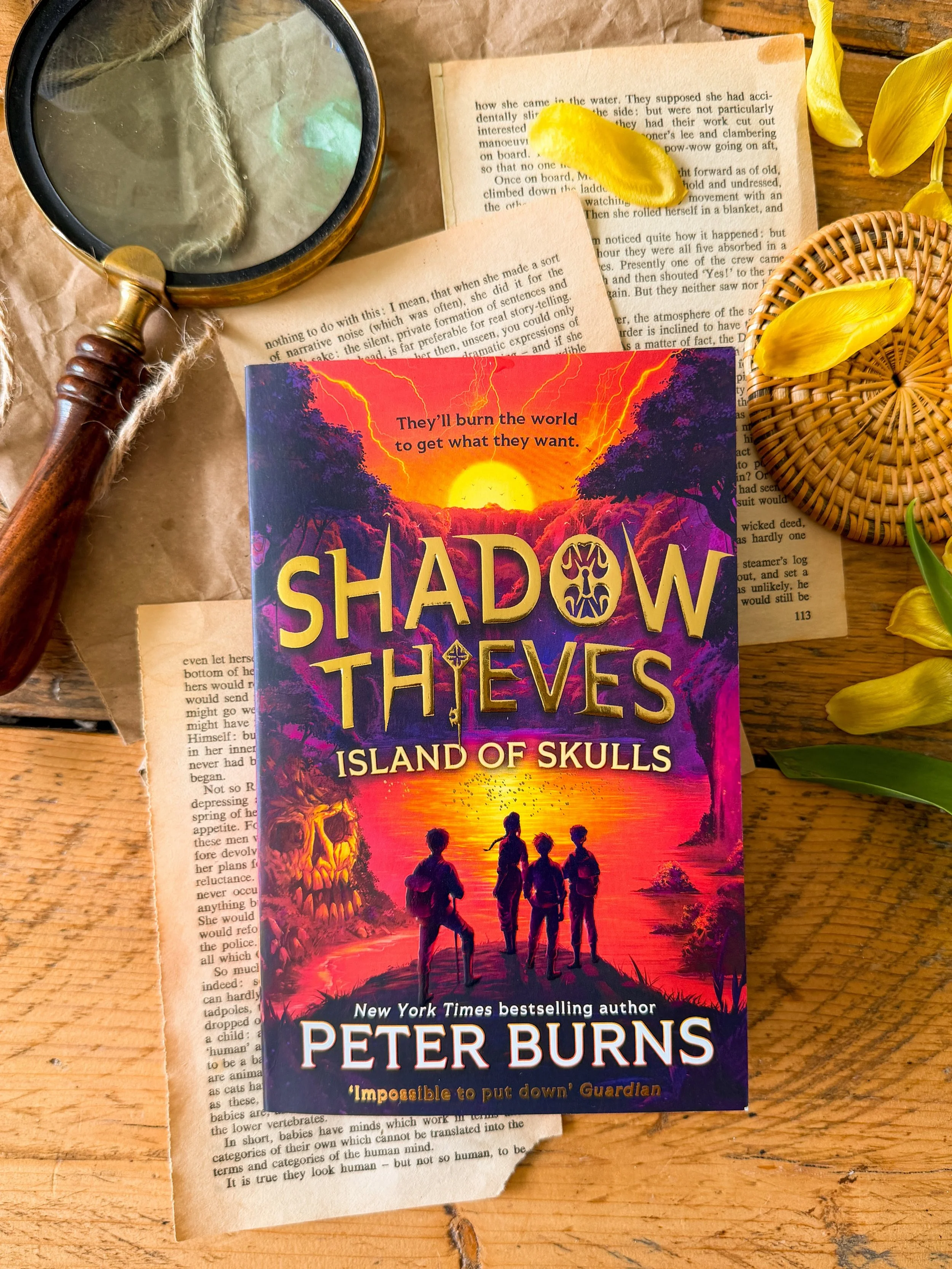 Reading this summer: &ldquo;Shadow Thieves: Island of Skulls&rdquo; by @peterburnsauthor. ☠️ I&rsquo;m so excited about this because I devoured book one in just a few days. It was so rich and brilliantly imagined in an alternative London that stole m