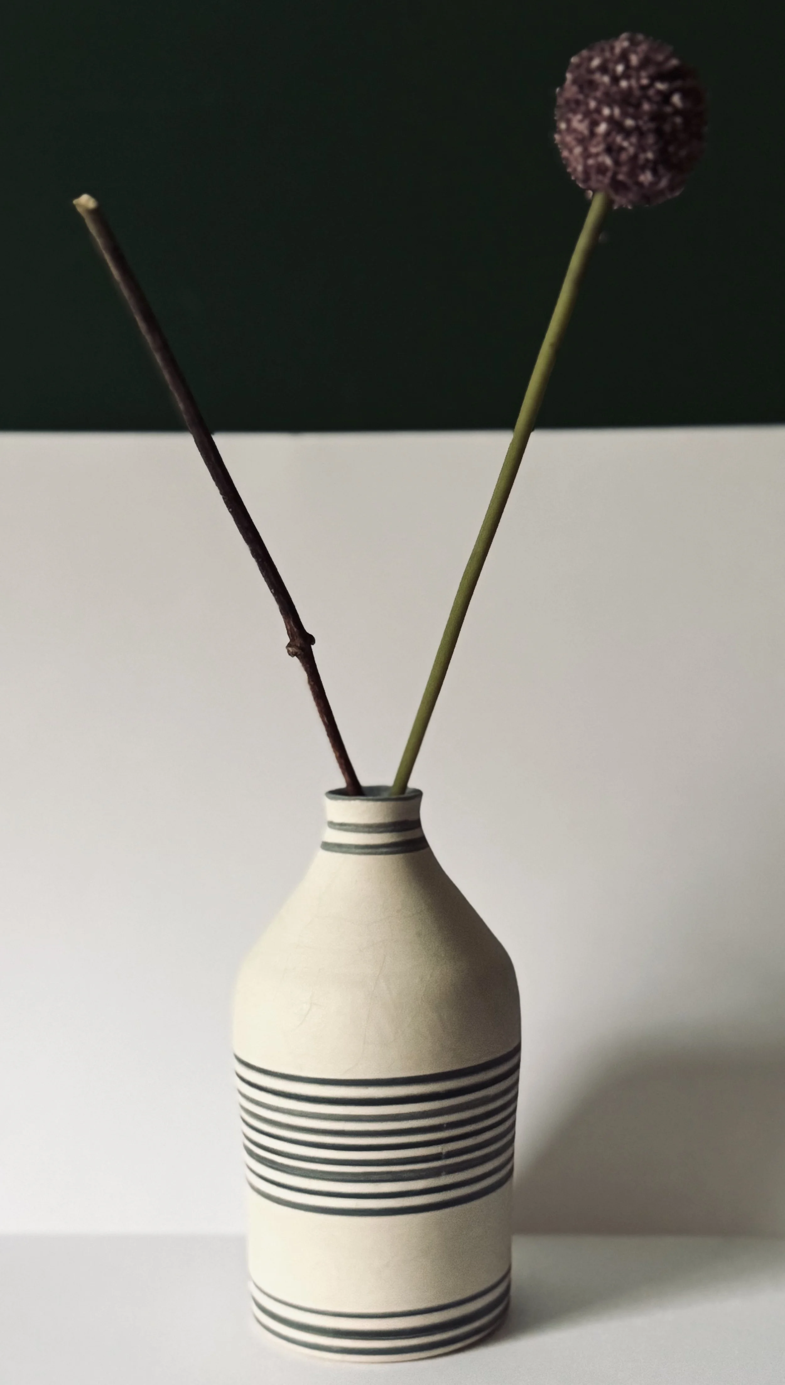 Hand painted stem vase. 2025.