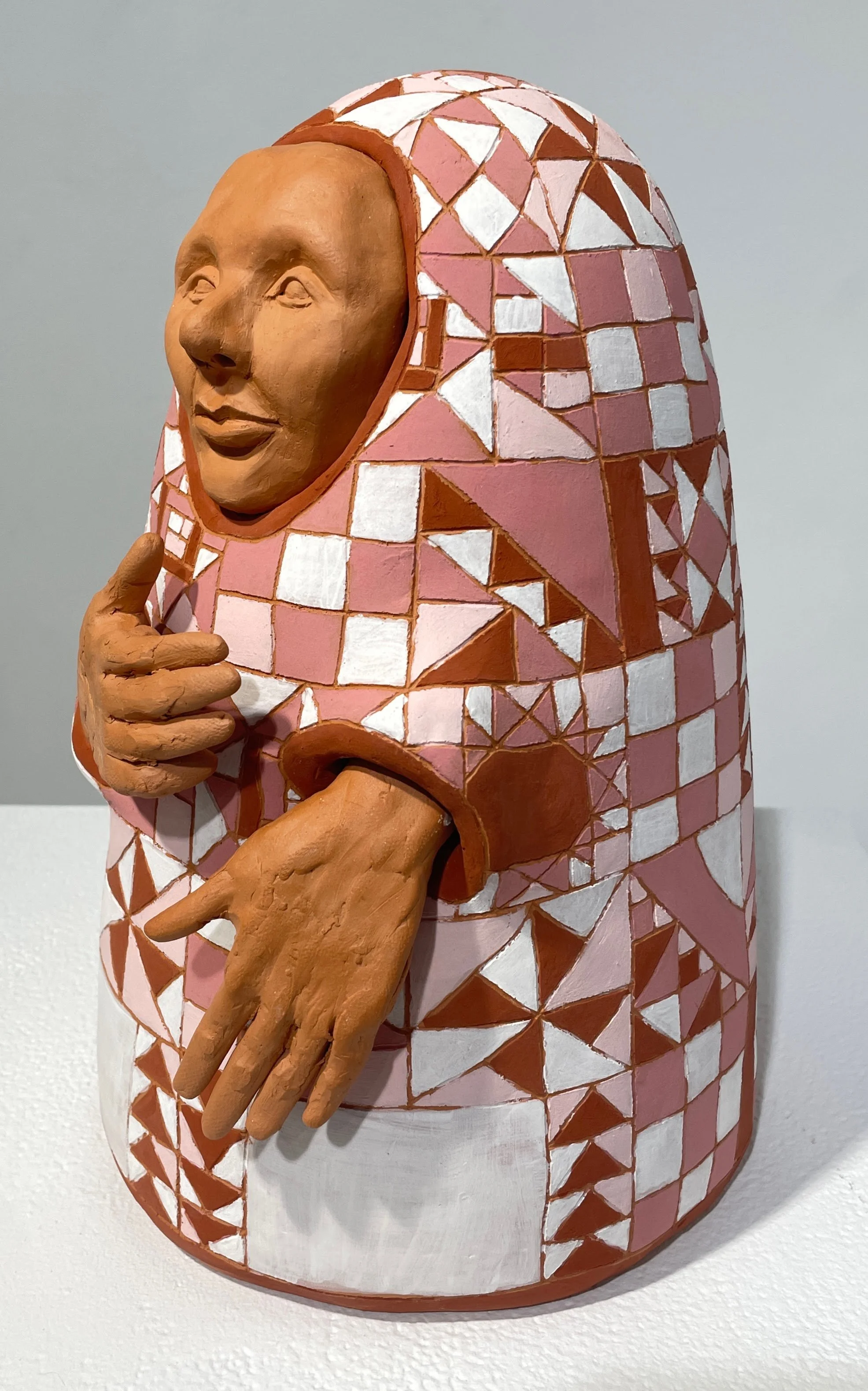 Quilted Mother. 2025. Red earthenware. 7.5”x12.5”x7.5”.