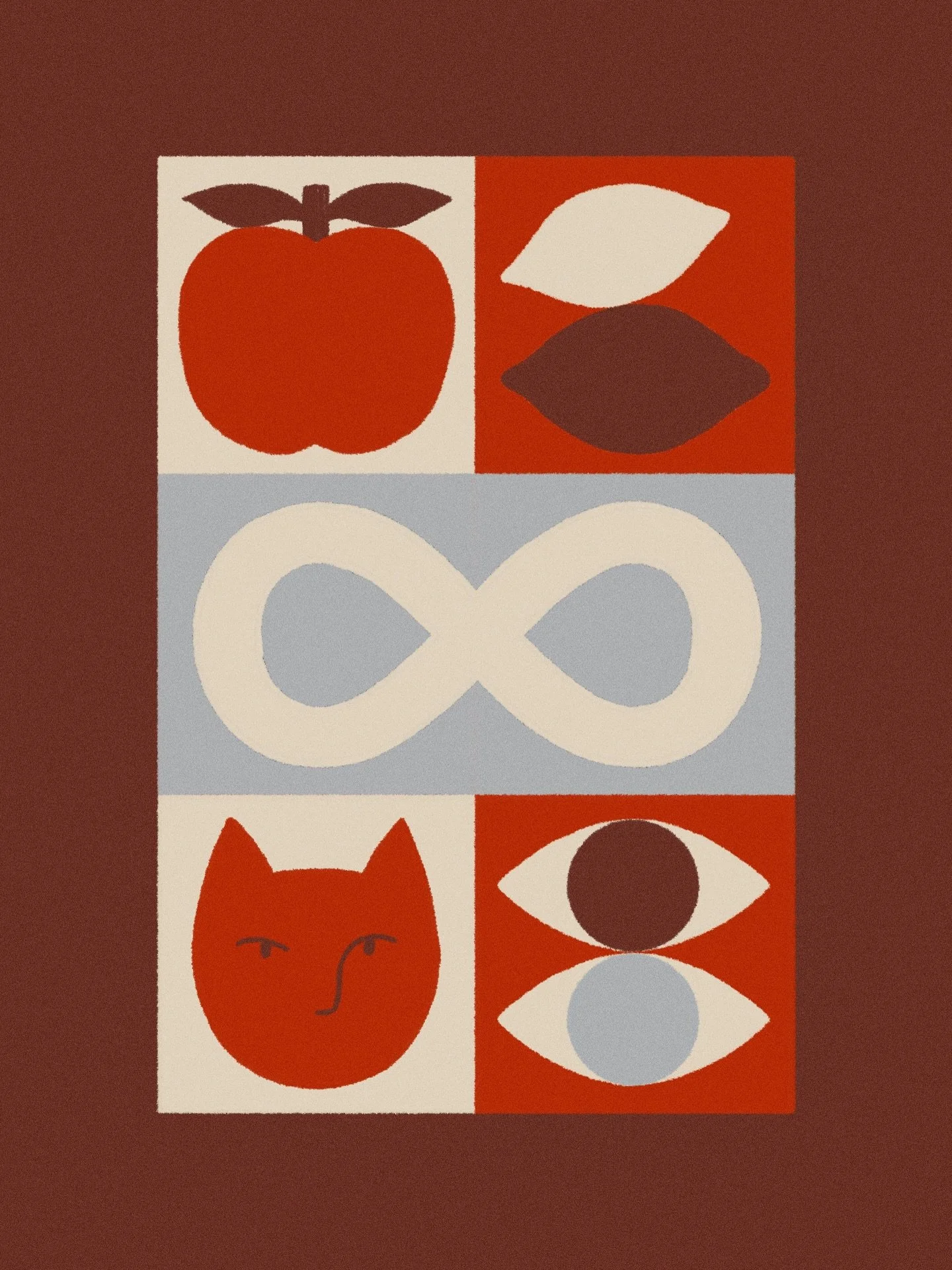 Made a small print for my daughter&rsquo;s room, with her name as a rebus 🍎