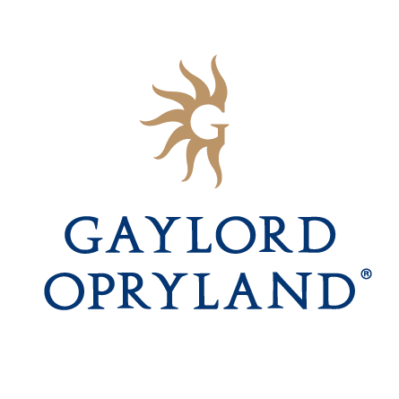 Gaylord Opryland logo with a stylized sun or flower symbol above the text