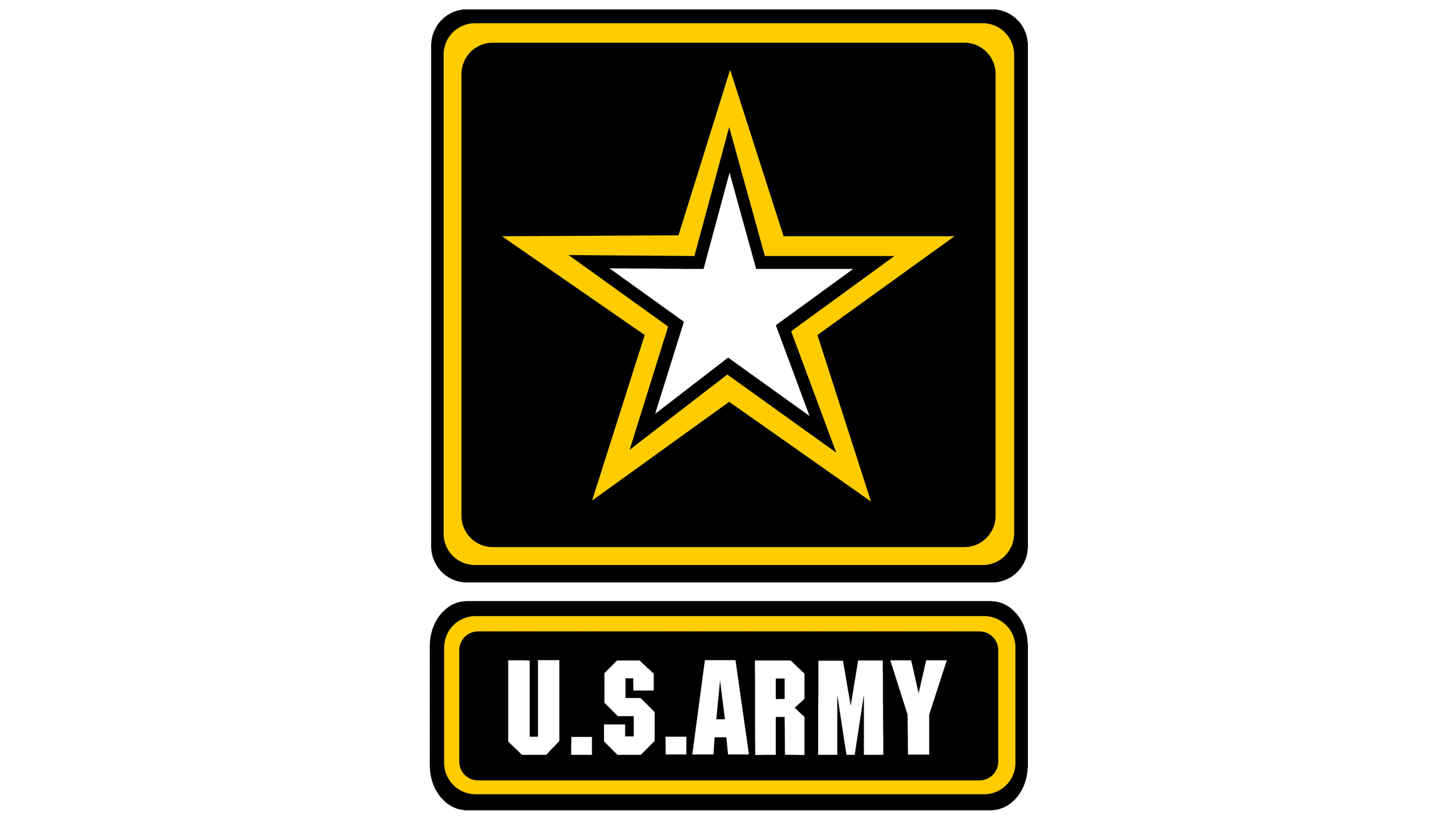 U.S. Army logo with a yellow border and a white star in the center.
