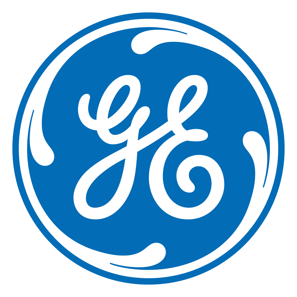 GE logo in blue and white circular design