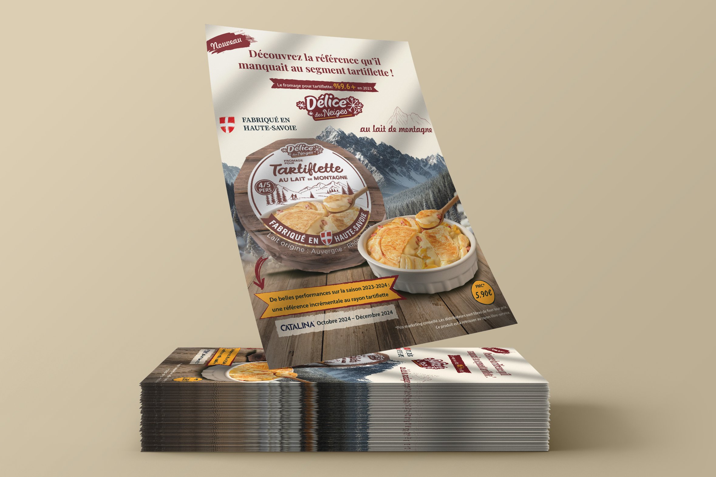 Affiche publicitaire pour un fromage tartiflette - Haute Savoie