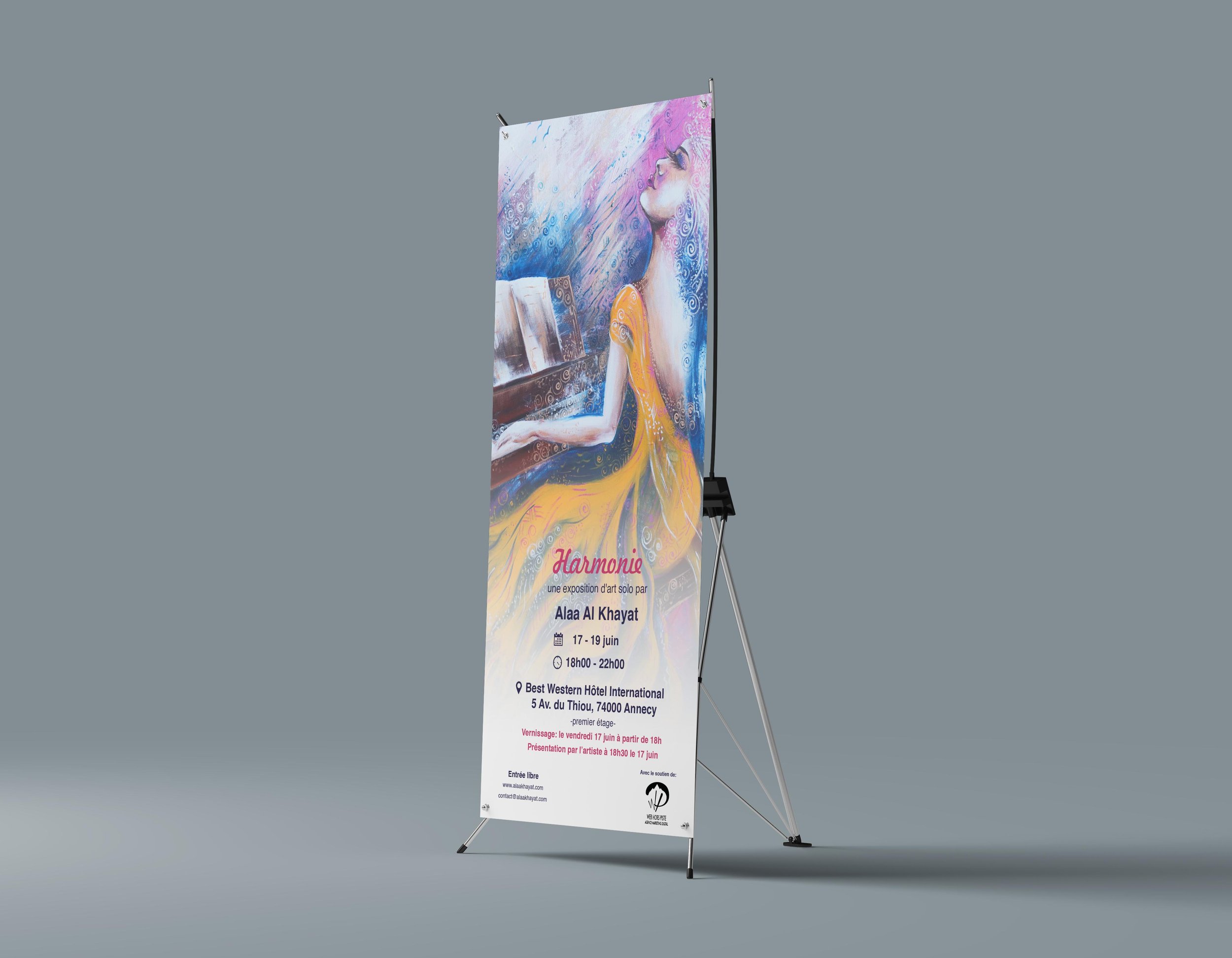 Affiche promotionnelle pour une exposition d'art