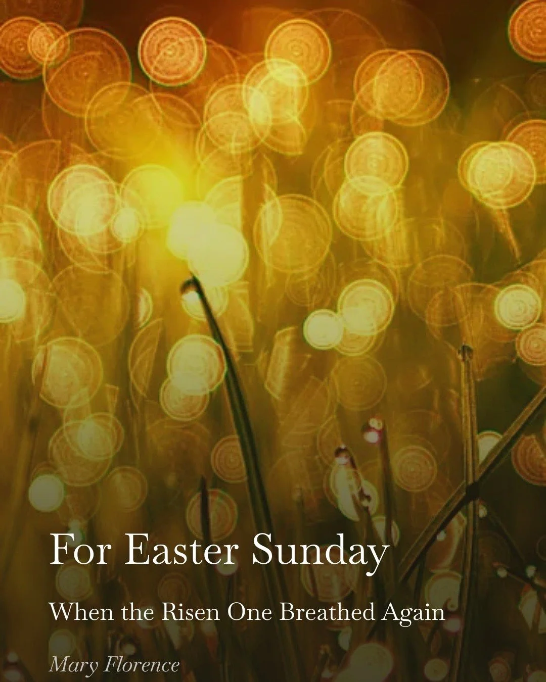 "You did not return to explain.
You returned to reign.

Let this day not be pastel.
Let it be gold, bruised with crimson.
Let it smell of cracked earth,
and oil poured on stone.
Let it echo with old psalms
rising like doves from new throats.

Le