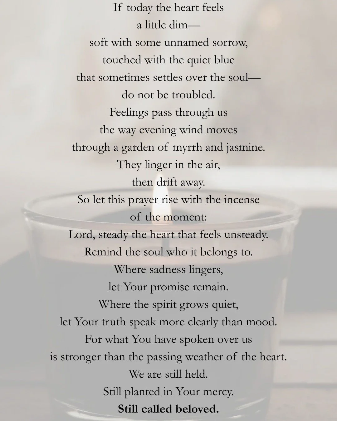 If today the heart feels a little dim&mdash;
do not be troubled.

Feelings pass through us.

But what He has spoken remains.

We are still held.

The full reflection is on Substack.

🤍

#ChristianReflection #TrustGod #FaithJourney #QuietFaith #Chris