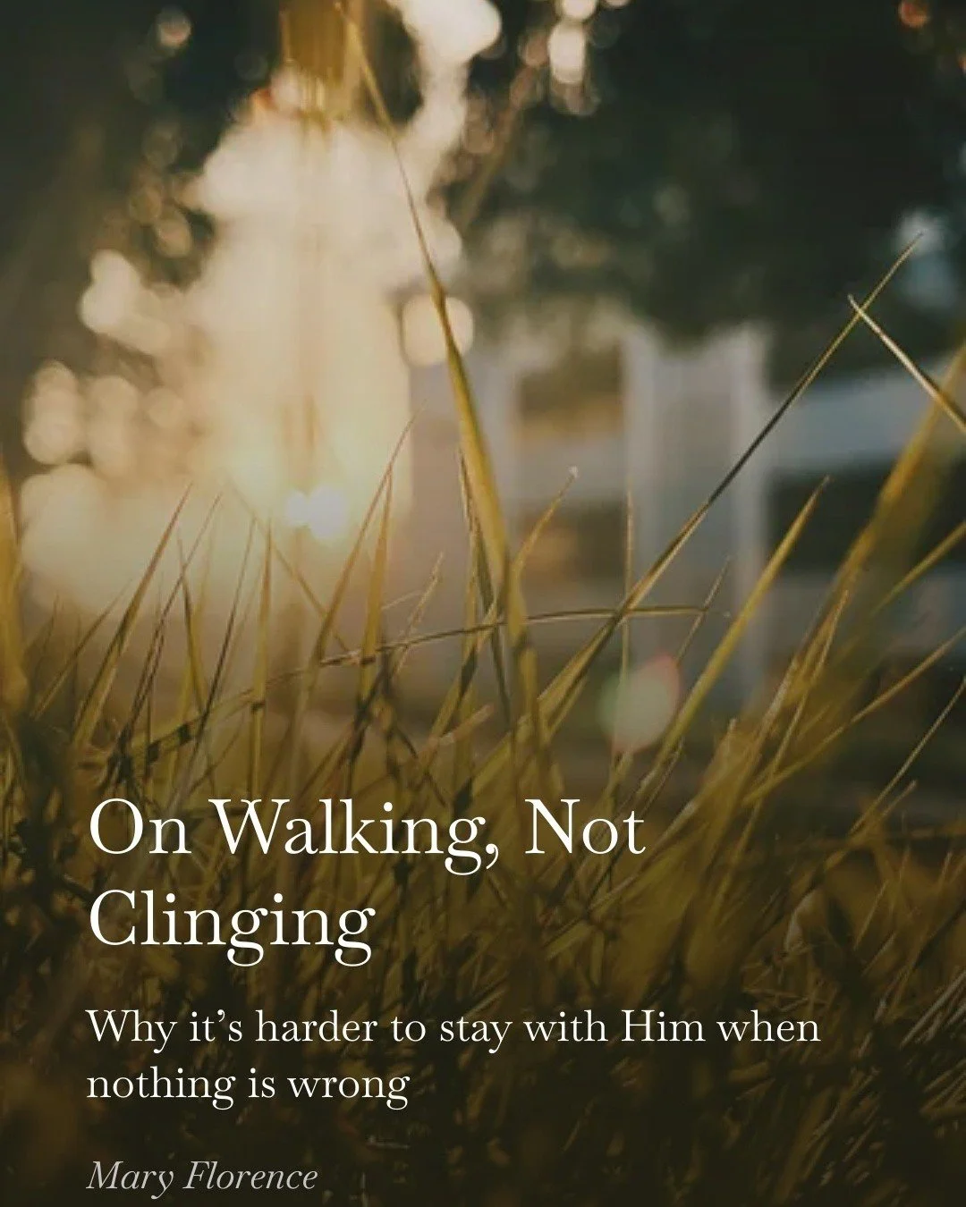 There are seasons where it&rsquo;s easy to reach for Him&mdash;
when something hurts,
when something breaks,
when you need Him close.

But what about the days when nothing is wrong?

I&rsquo;m realizing it&rsquo;s not just about clinging to Him in th