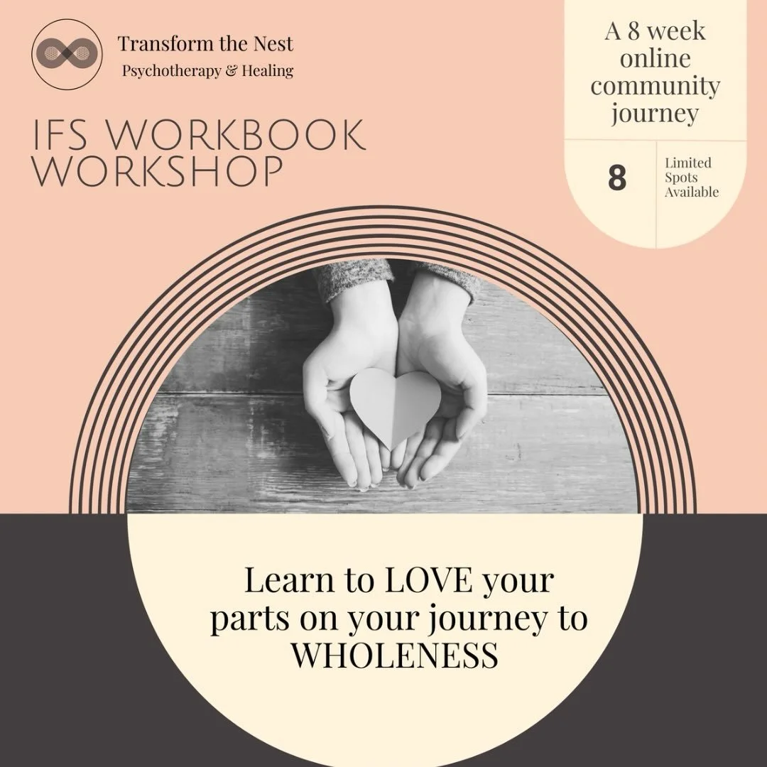 I have switched up the format of this group to make it more accessible. This 8 week group will be an opportunity to learn more about your parts in community with others. It will be on Wednesdays and easily accessible via an online platform at noon. I