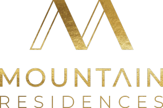 Logo mit goldfarbenen Buchstaben M und der Schriftzug 'MOUNTAIN RESIDENCES' auf schwarzem Hintergrund.