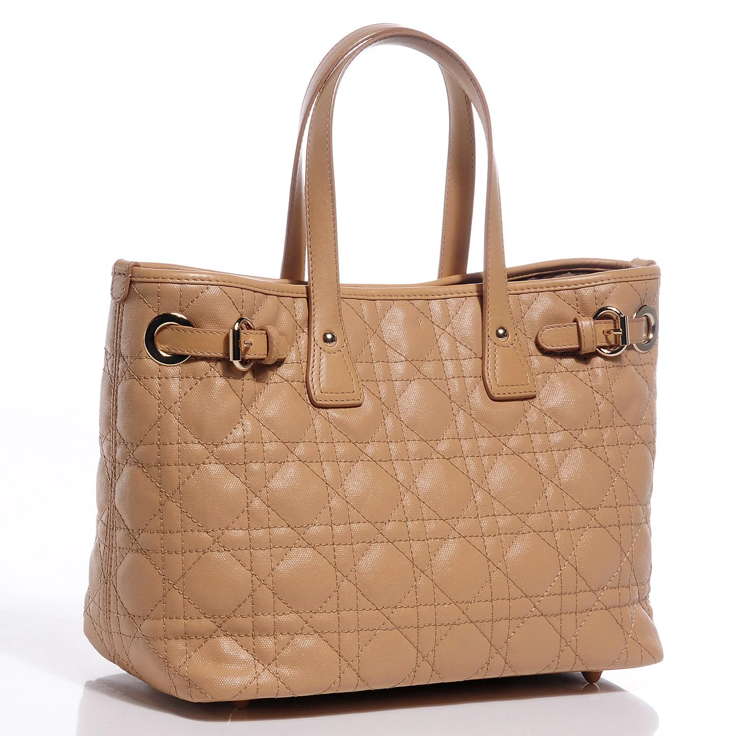 DIOR BEIGE CANNAGE HANDBAG TOTE