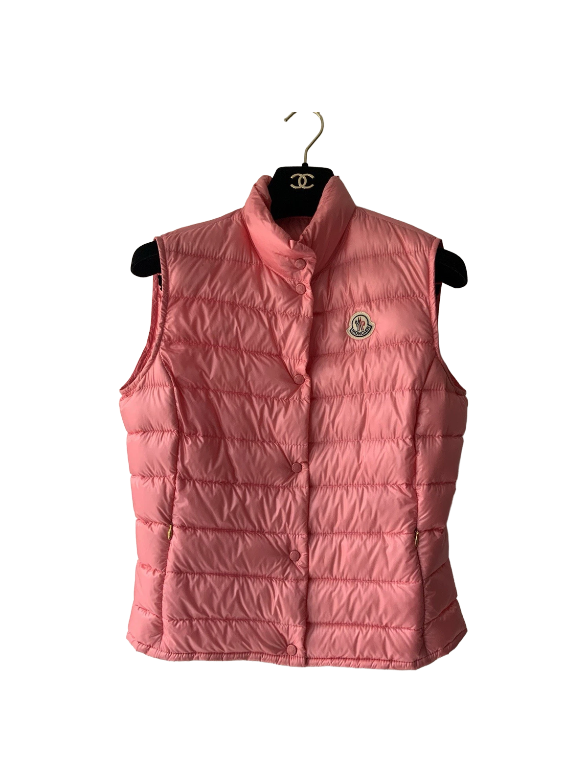 MONCLER LIANE PINK NYLON DOWN GILET UK10 S/M