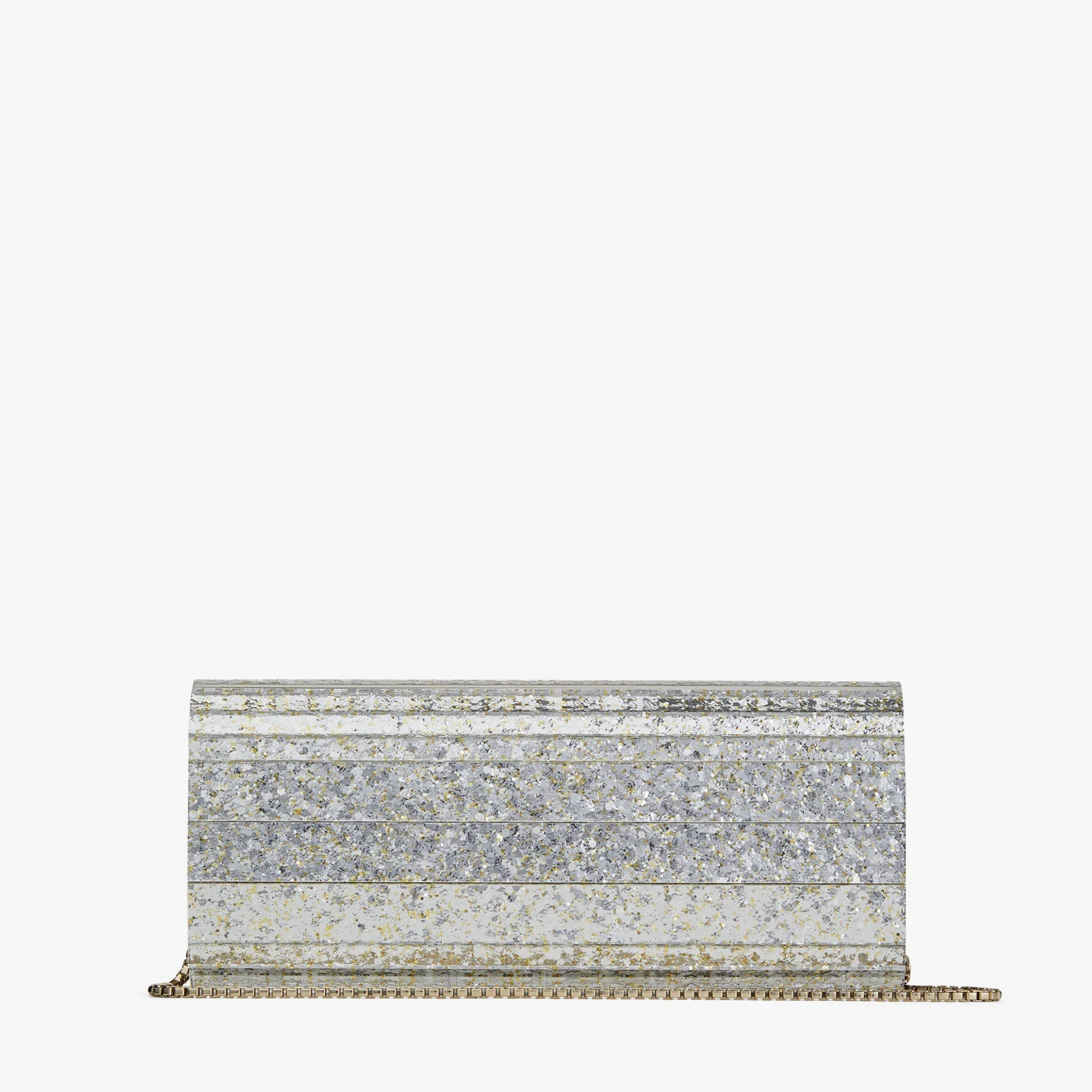 JIMMY CHOO SWEETIE CHAMPAGNE GLITTER CLUTCH