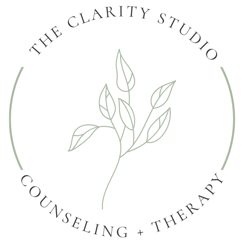 The Clarity Studio logo, Black therapist offering virtual therapy in South Carolina