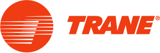 The Trane logo featuring a red circle with horizontal lines and the brand name 'TRANE' in bold red letters.