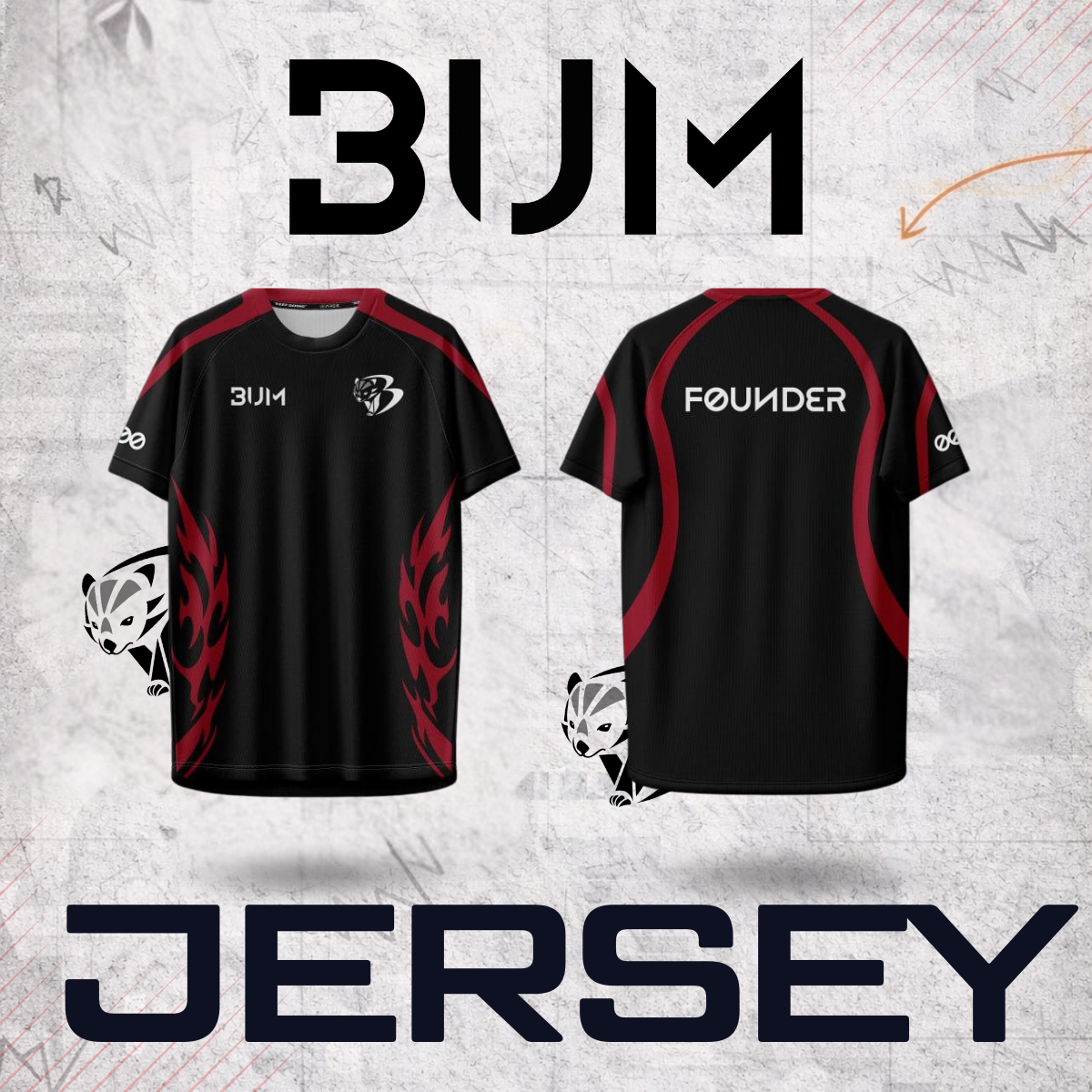 BUM Jersey - Founder 100 - Noir