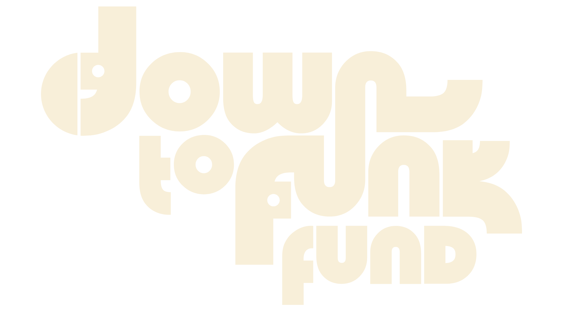 The phrase 'down to earth' written in large, playful, beige-colored text against a black background.