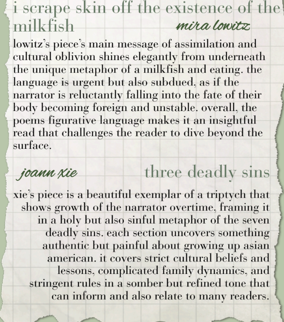 Interviews with Best of Issue Authors, Mira Lowitz and Joann Xie