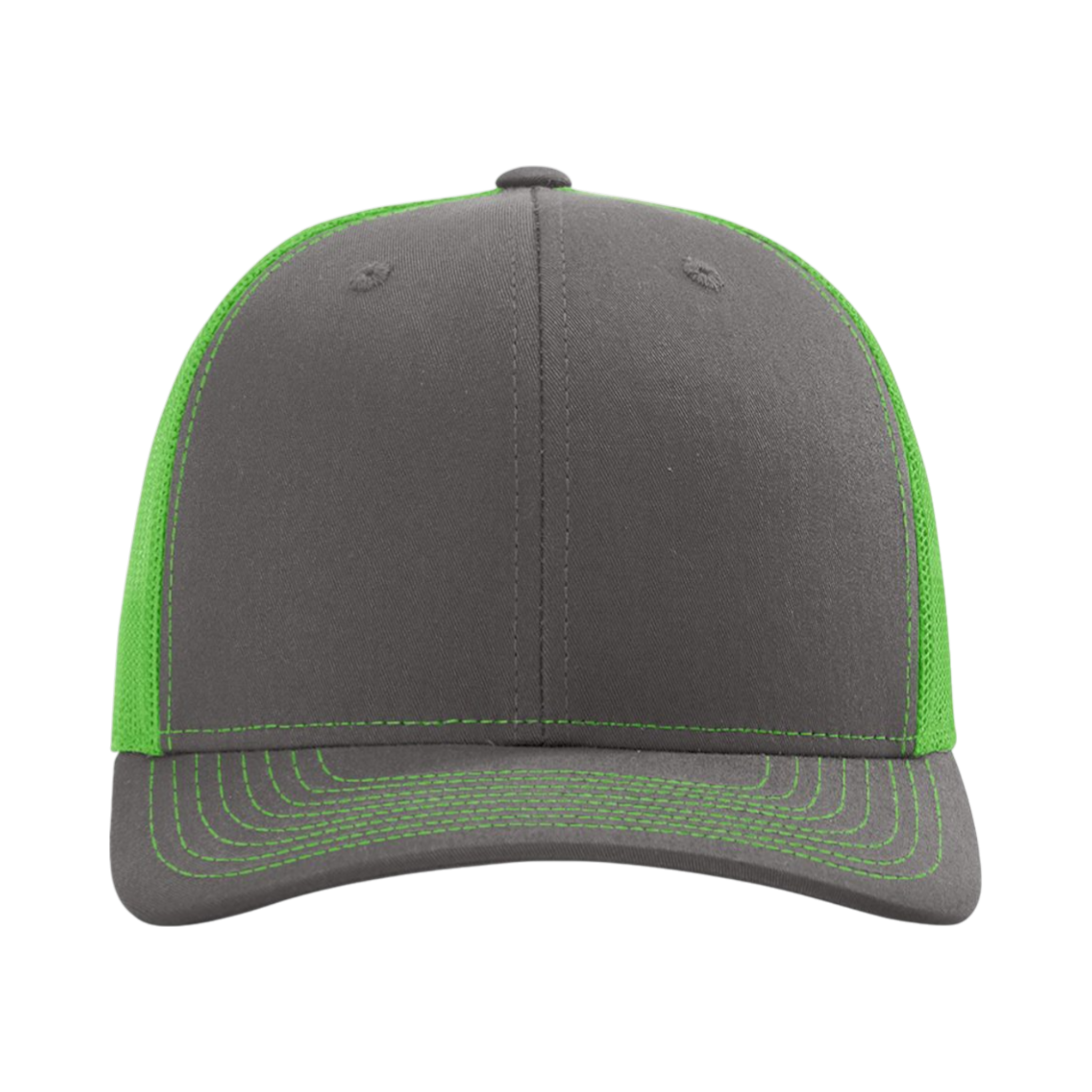 Richardson_112_Charcoal-_Neon_Green_Front_High.png