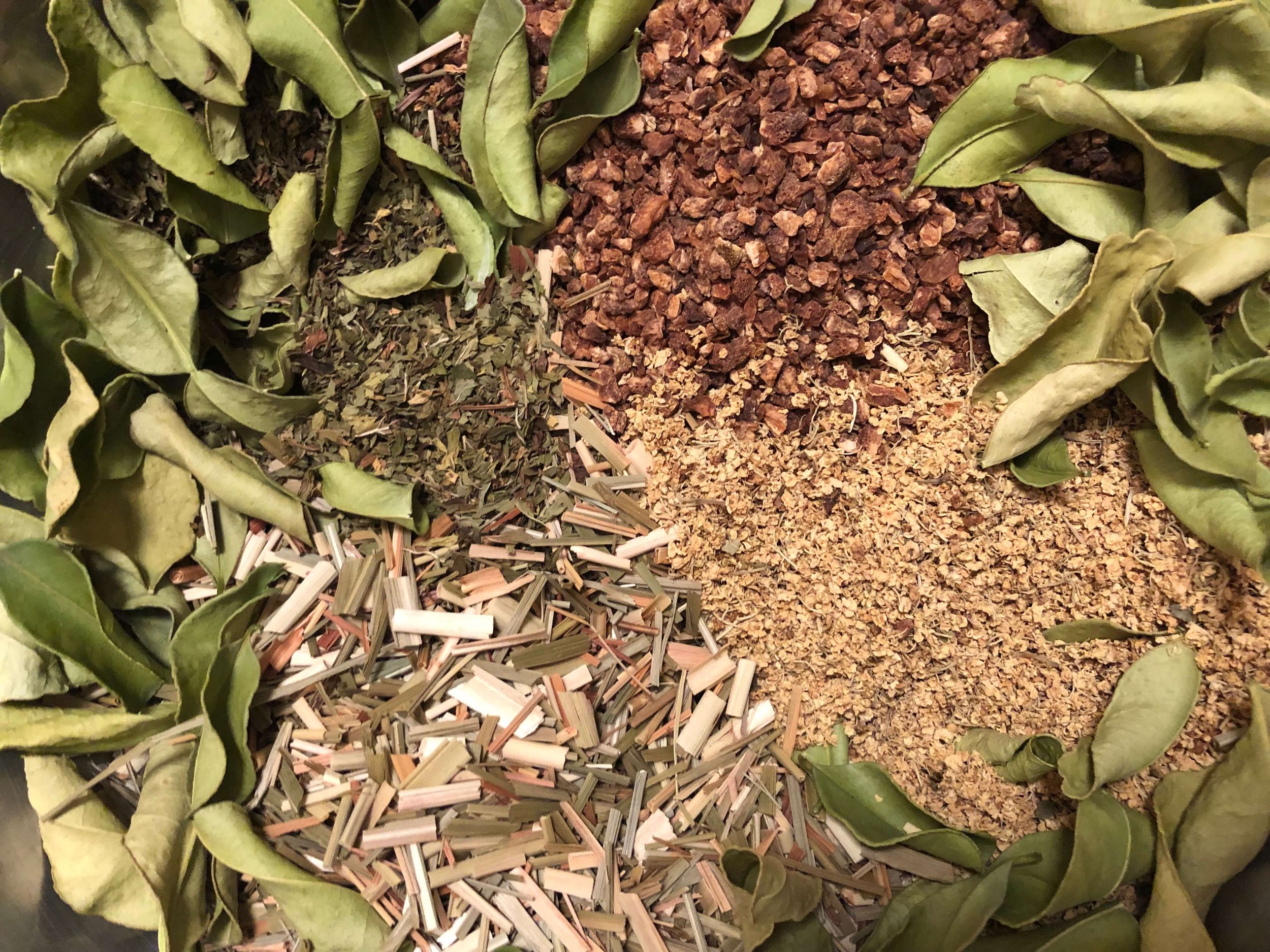 Assortment of loose herbs from above