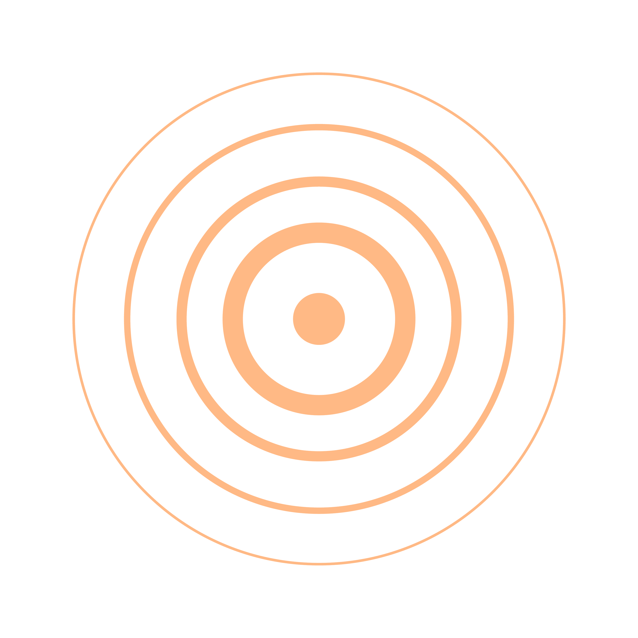Orange ripple icon with thicker lines toward the middle to denote a focus on the person.