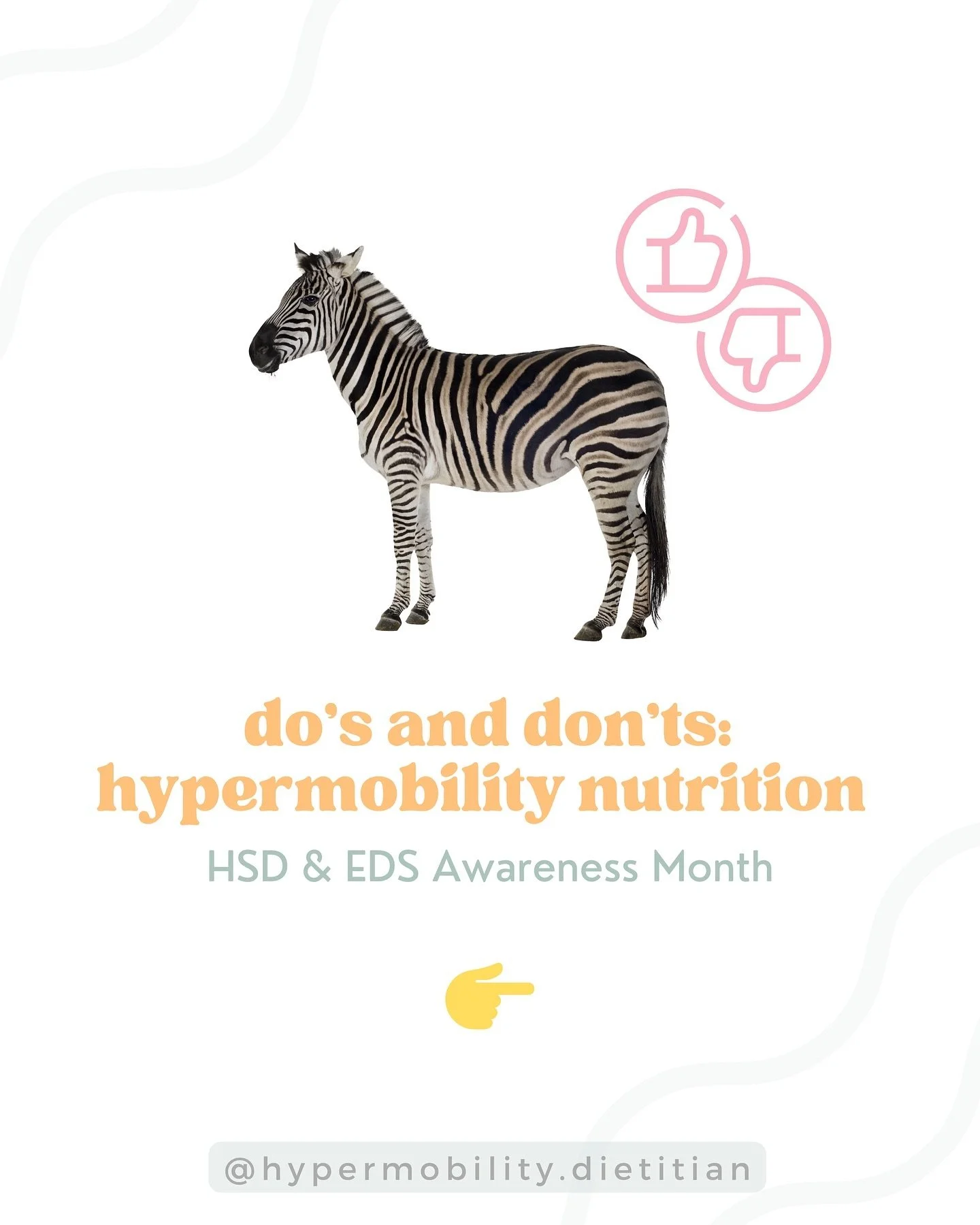 HSD &amp; EDS Awareness Month for 2024 is coming to a close! 

This year&rsquo;s post highlights some &lsquo;Do&rsquo;s and Don&rsquo;ts&rsquo; of Hypermobility Nutrition, as voted by you guys 🦓

There is no one diet or way or managing nutrition or 