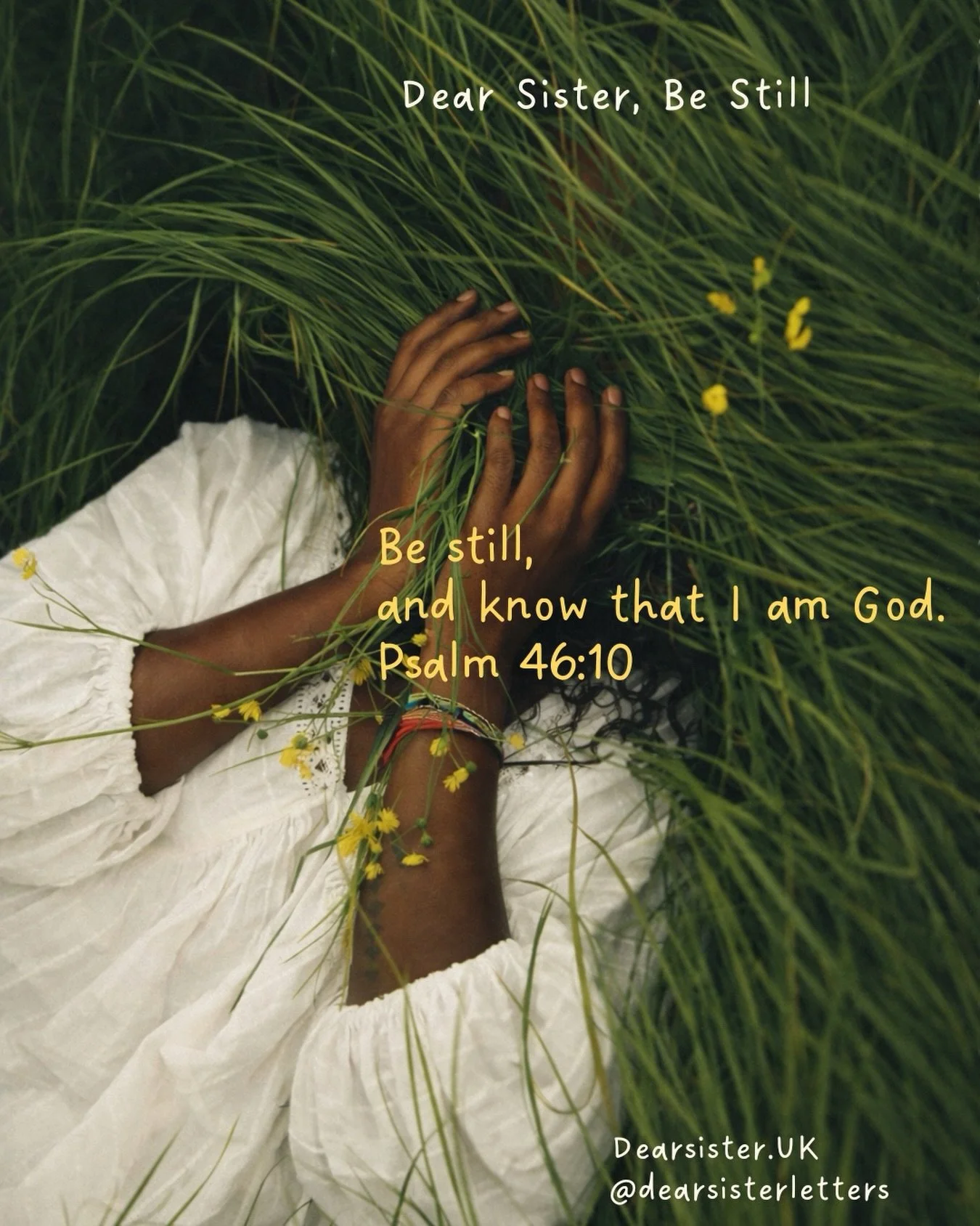Dear Sister, be still.
Not because everything is perfect,
but because God is present.

You don&rsquo;t have to rush your healing.
You don&rsquo;t have to force answers.
In the quiet, God is already at work.

Let this be your reminder today:
stillness