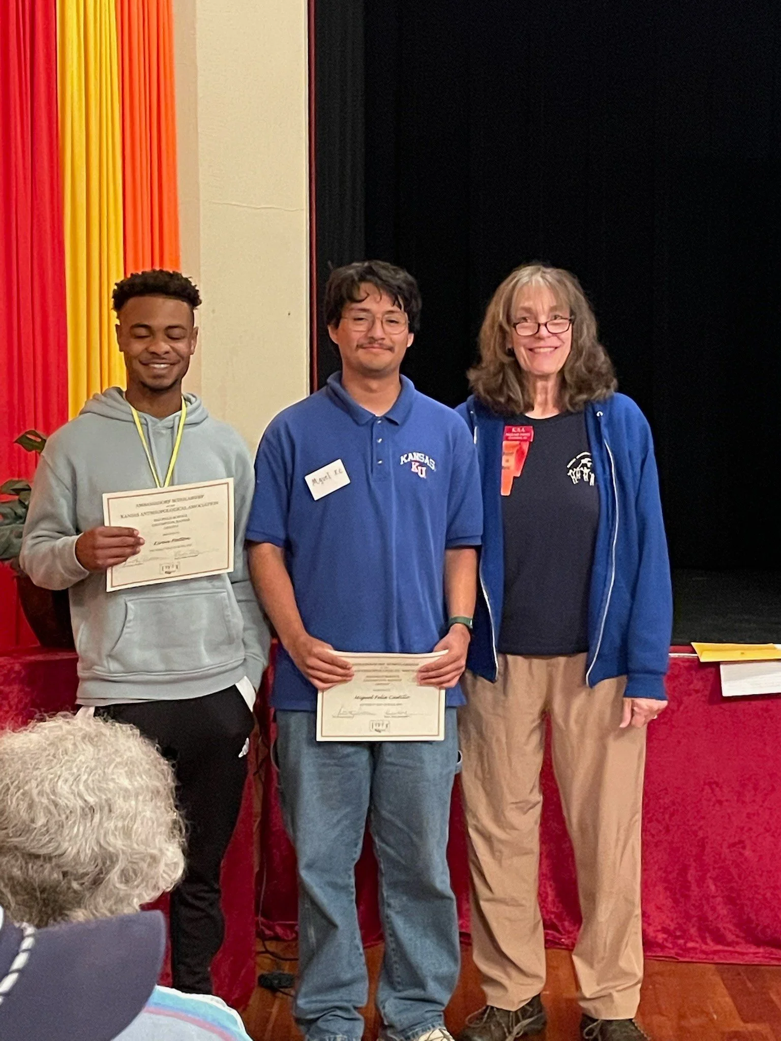 The first two recipients of the Amassador's Scholarship who were able to attend the field school
