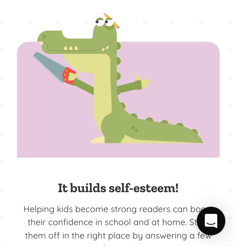 A cartoon crocodile wearing glasses with a pencil in its mouth, holding a sword in one hand and giving a thumbs-up with the other, set against a light purple background.