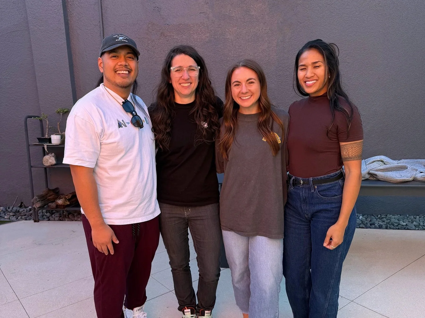 With the crew (L to R): Jeff, myself, Katie, and April