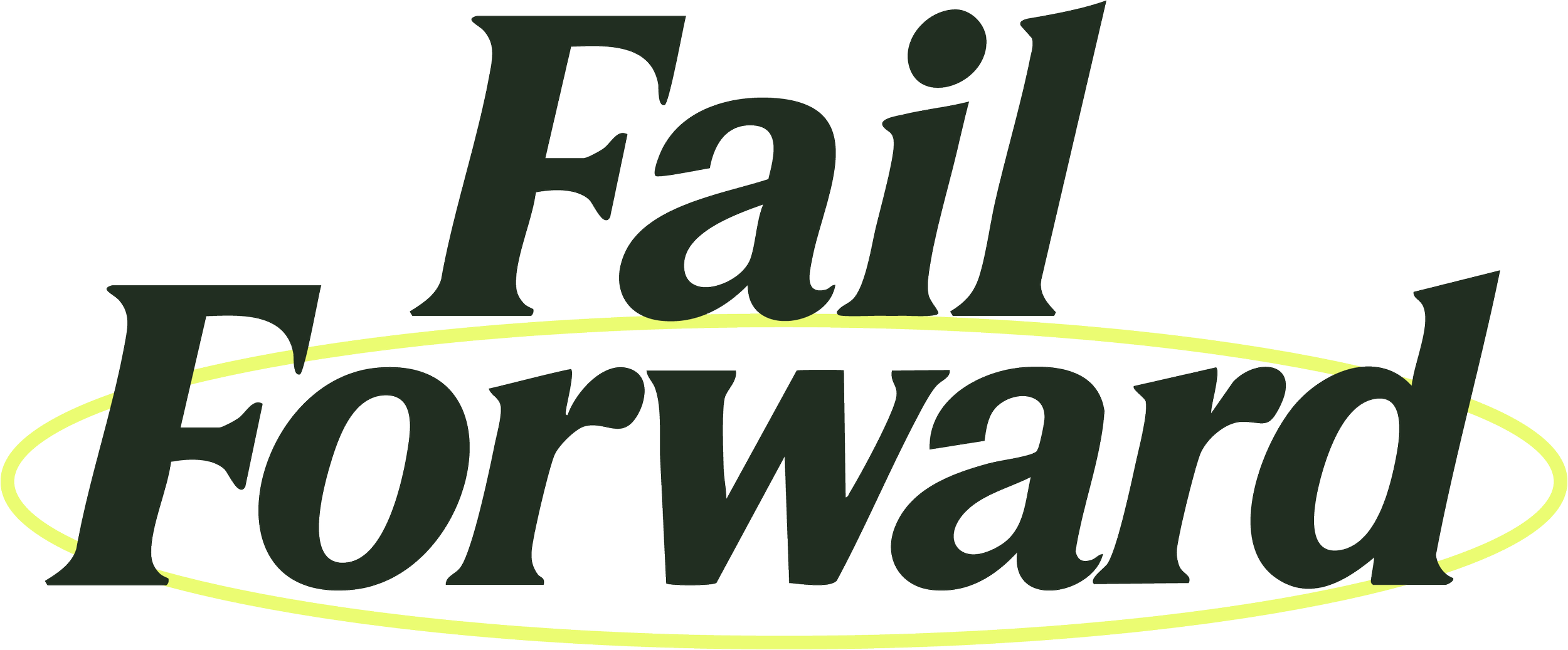 Bold text reading 'Fail Forward' with a yellow oval outline surrounding the words.