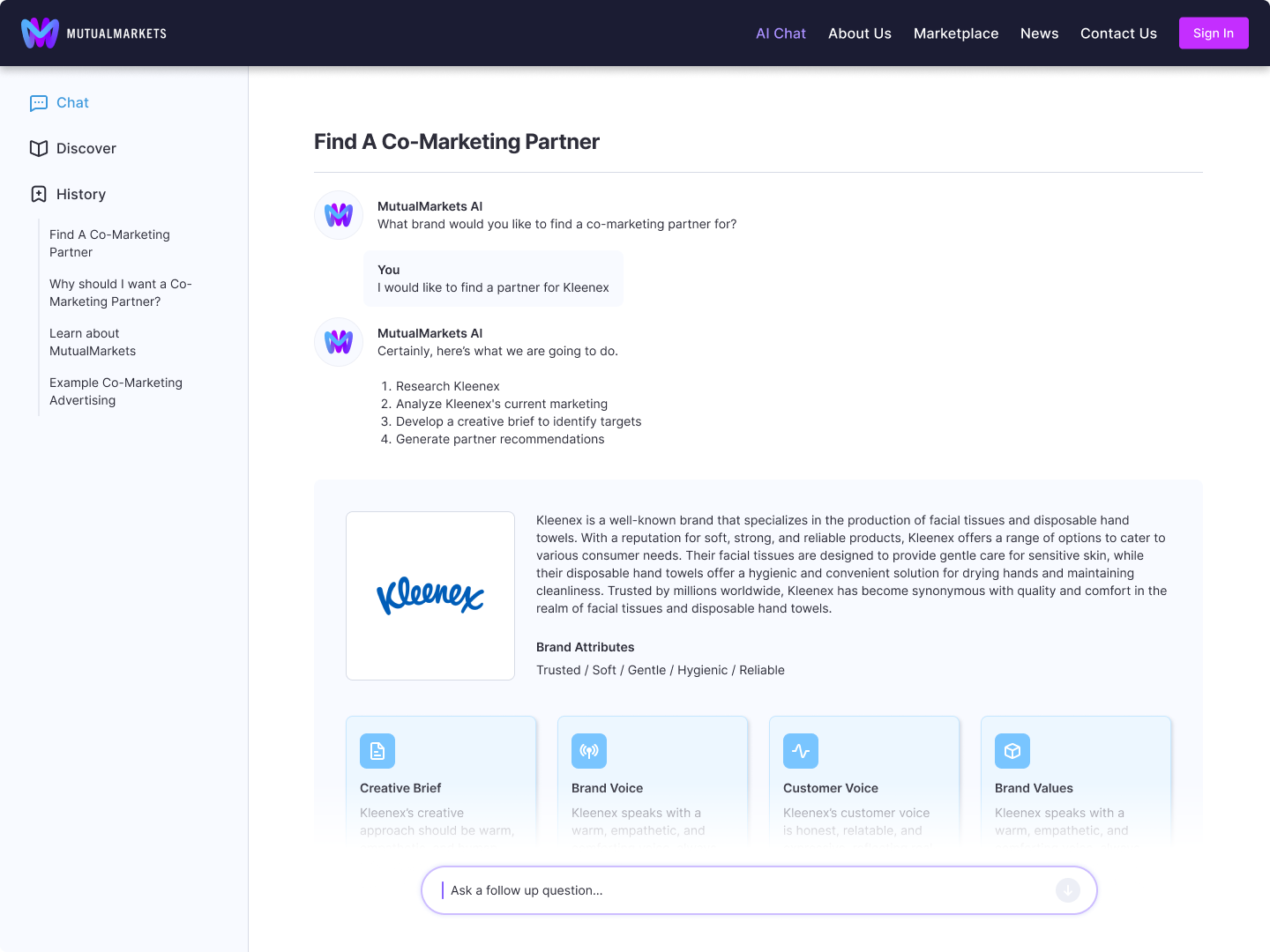 How brands use AI to explore partner fit on MutualMarkets before joining.