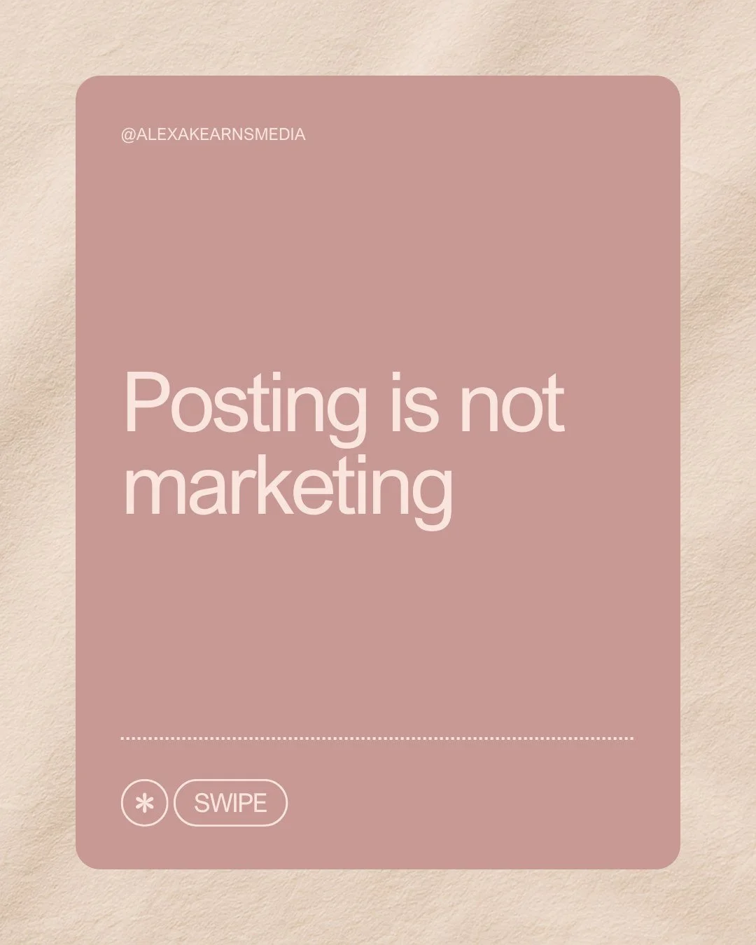 Unpopular opinion: posting isn&rsquo;t marketing. If there&rsquo;s no strategy behind it, it&rsquo;s just content floating on the internet. Marketing is intentional &amp; that&rsquo;s where results come from!📈✨