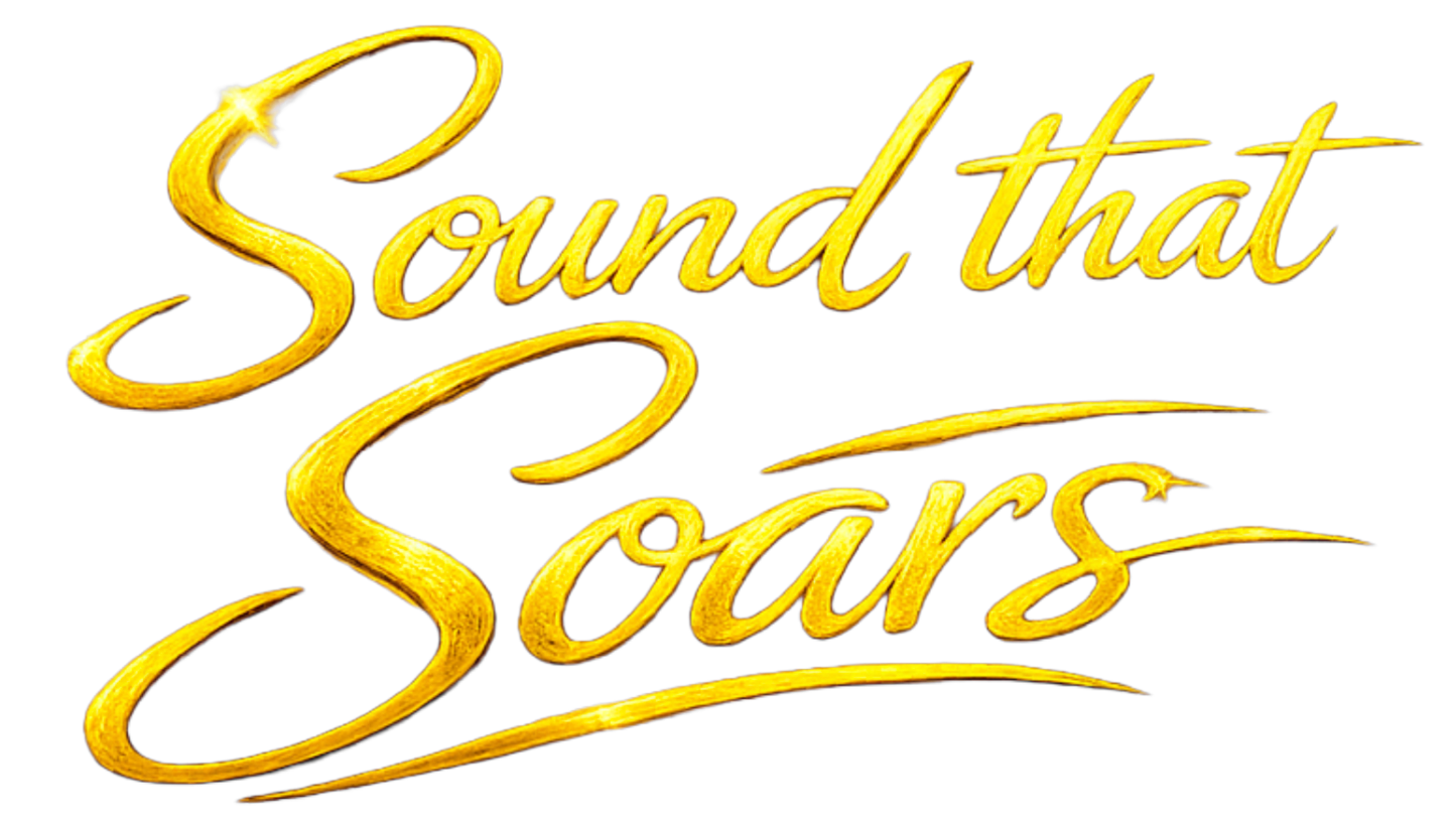 Gold stylized text on black background reading 'Sound that Soars'.