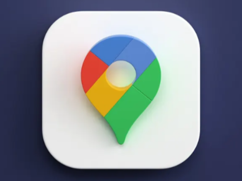 Google Maps app icon with multicolored map pin on a white background.