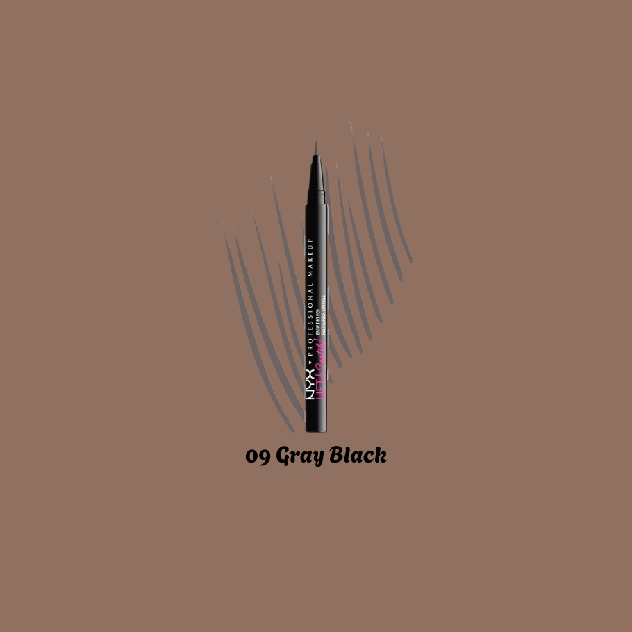 09 Gray Black- A gray-black eyebrow pen made for precise brow definition. Works well for deeper brow tones and subtle, controlled application.