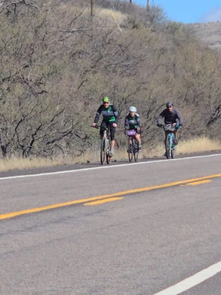 Caught up to a group riding a century out to patagonia and back. Looks like they are in high spirits with a good pace!