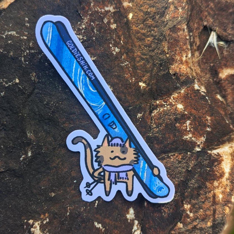 Powder Cat Sticker (with lavender border)