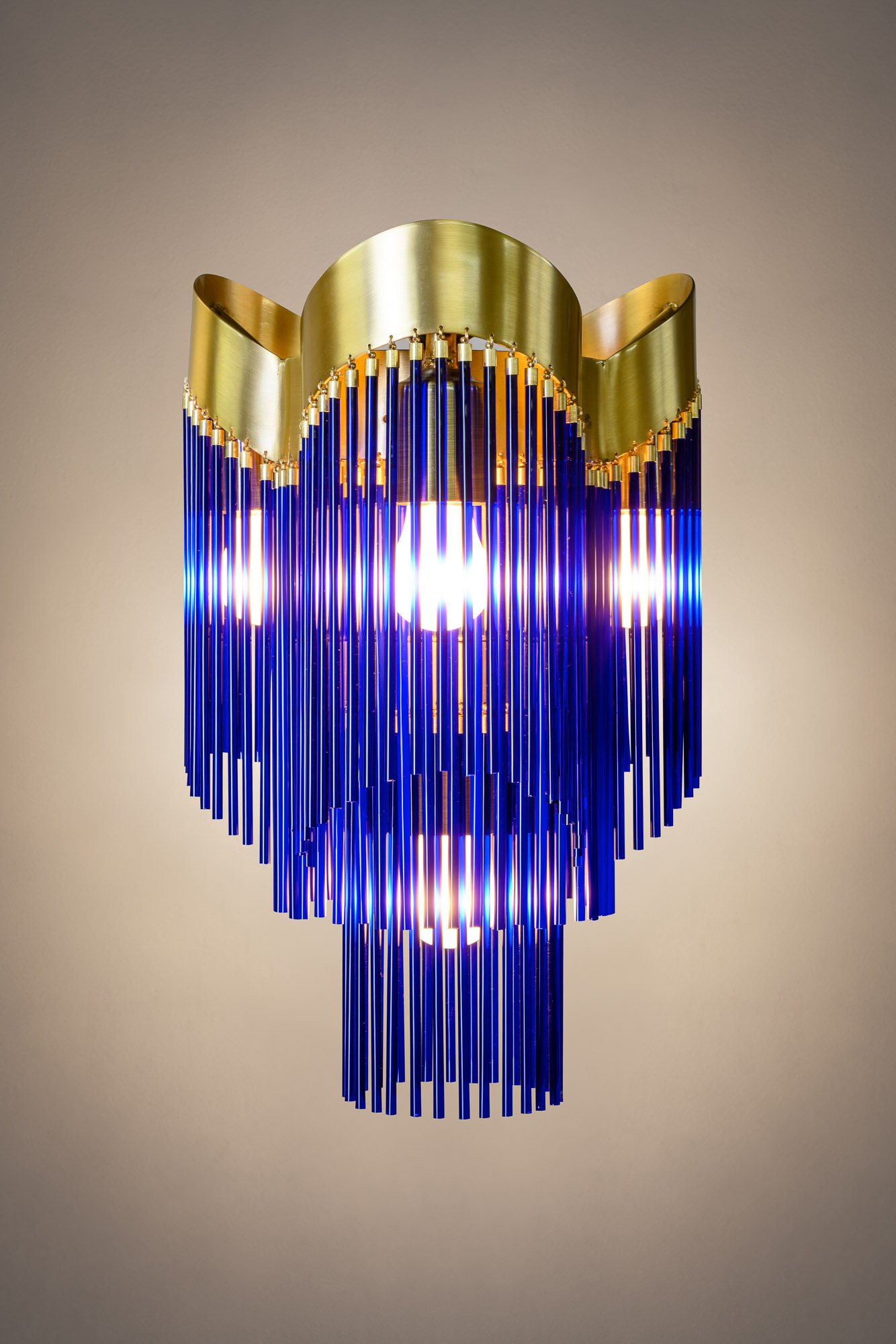 Aurea T2C3 - Brass armature / Cobalt blue glass