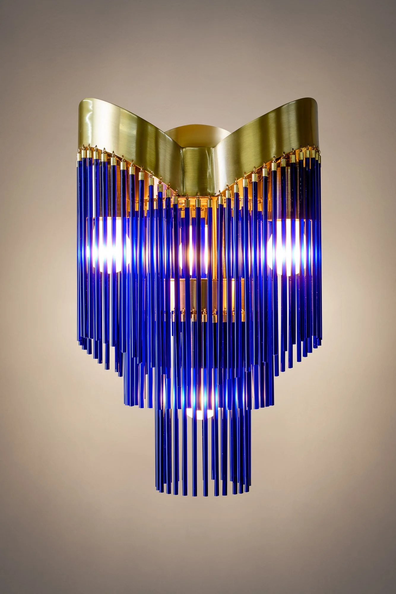 Aurea T2C3 - Brass armature / Cobalt blue glass