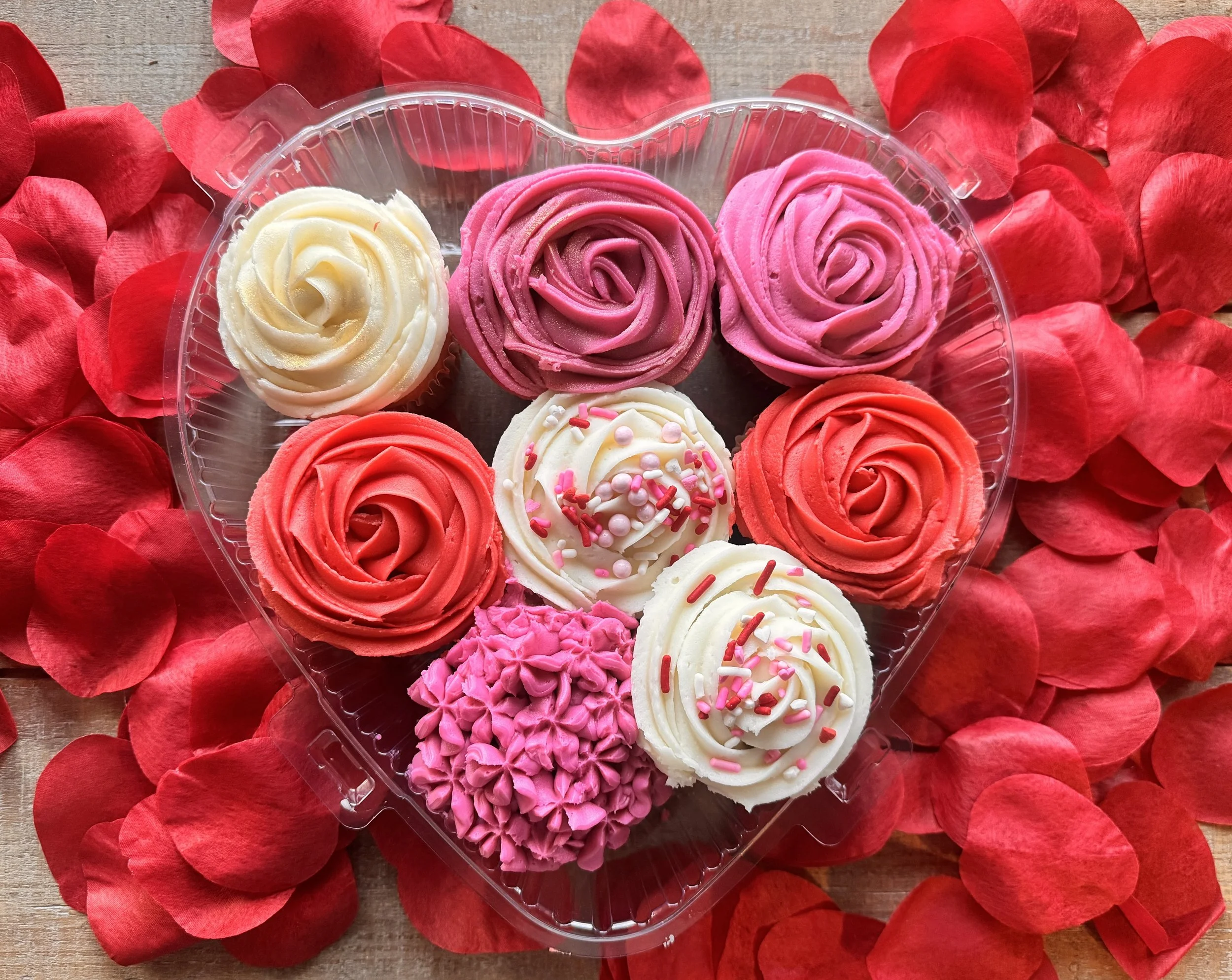 A Dozen Valentine Themed Cupcakes