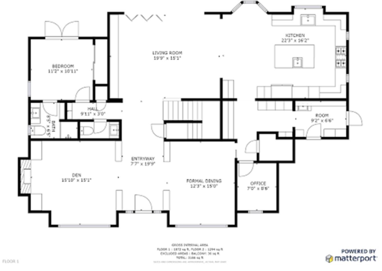 Schematic Floor Plan for Matterport Tours