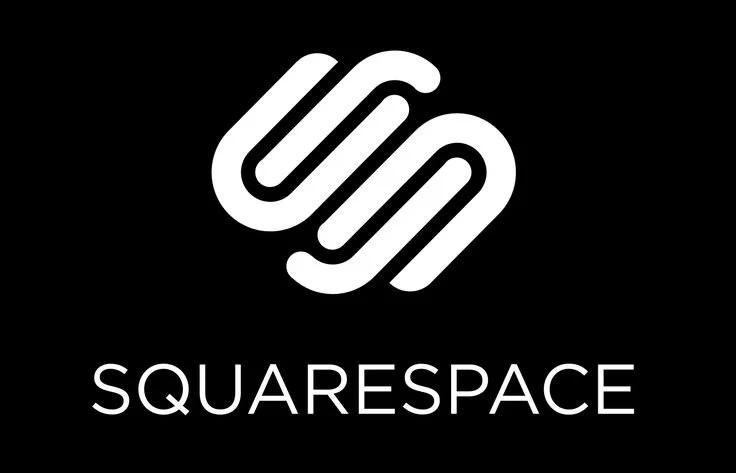 Squarespace logo with black background and white text