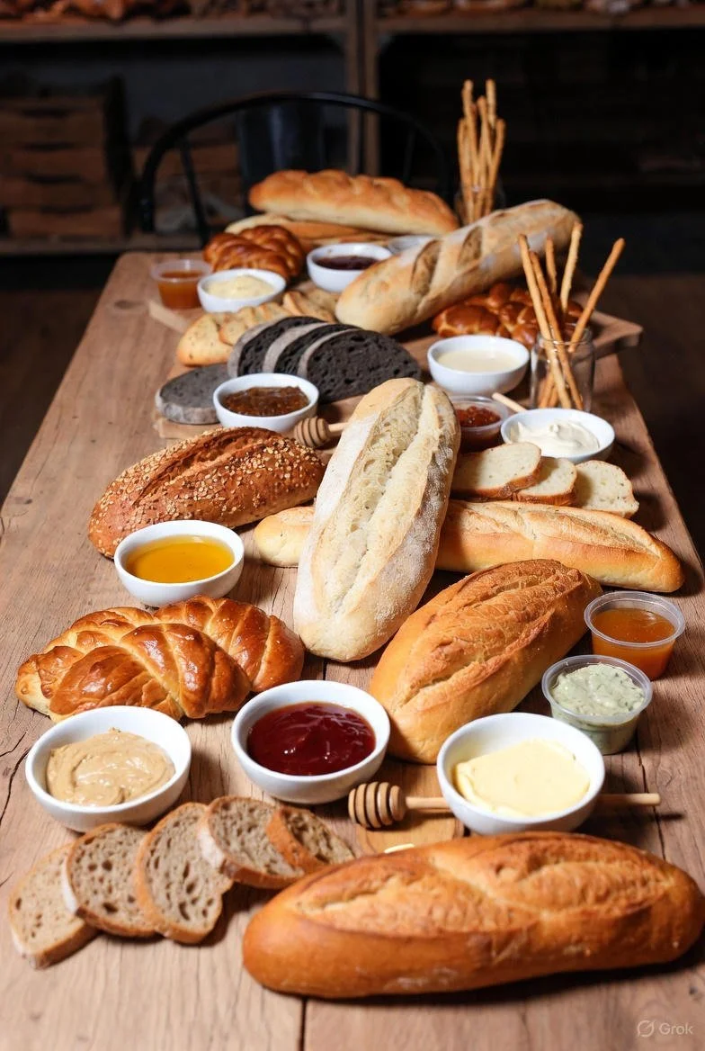 artisan bread and sourdough bread, charcuterie for parties, corporate events, gatherings, and healthy organizations.  brunch and breakfast events.