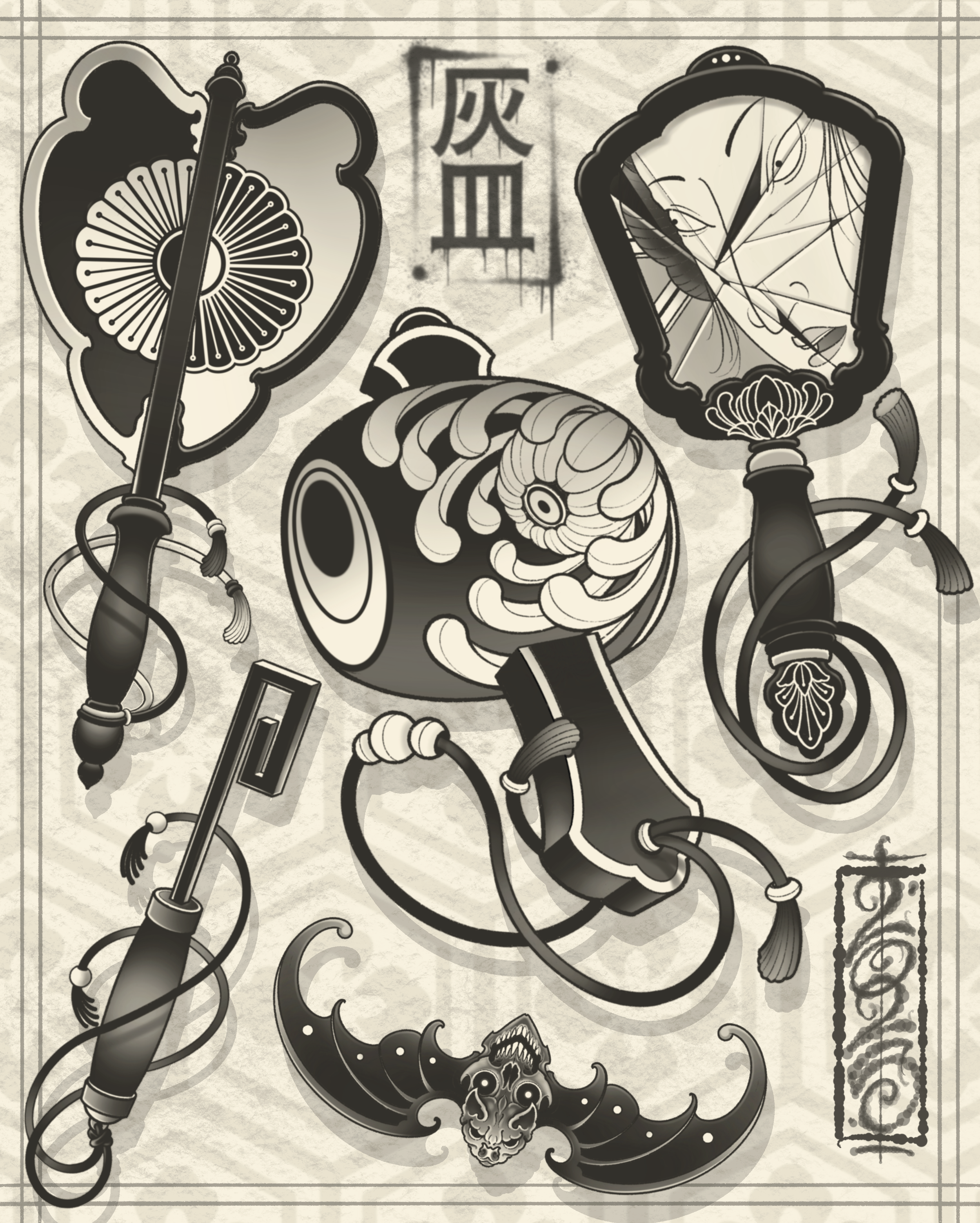brisbane-tattoo-artist-flash-designs-neojap-japanese-neotrad-neotraditional-mirroe-inarikey-fan-bat-manuki.png