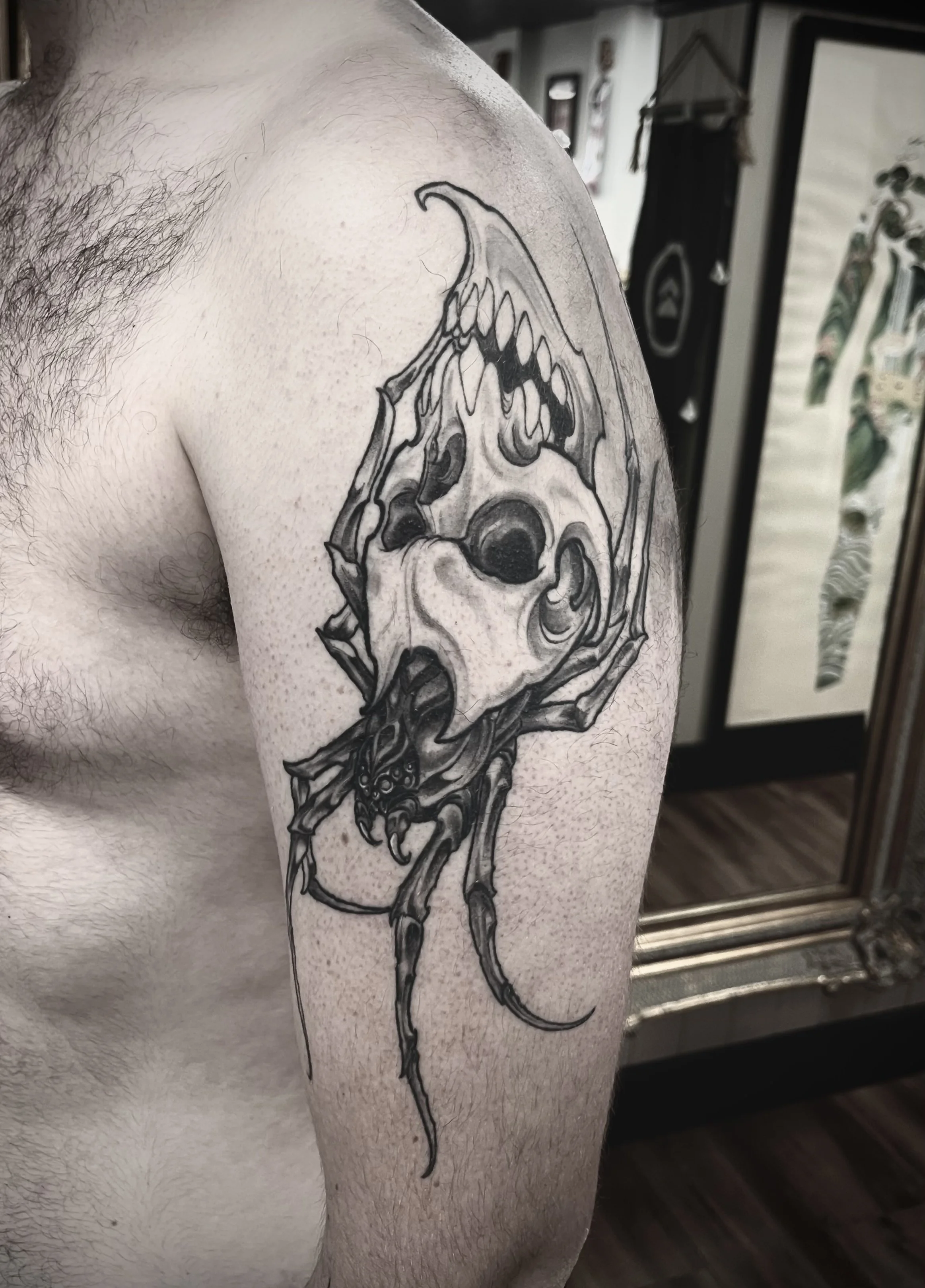 Neo-traditional-skull-spider-tattoo-brisbane-Blackwork-Ashtrae.jpeg